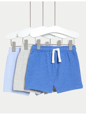 Marks & Spencer 3’lü Paket Saf Pamuklu Şort (0–3 Yaş)