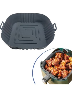 Nurton Buffer® Renkli Isıya Dayanıklı Yıkanılabilir Silikon Fırın  Airfryer Kare Model Pişirme Matı 20 cm