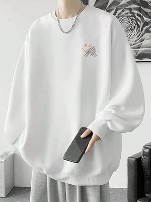 Tarzsokak Letter Graphic Drop Shoulder Sweatshirt Beyaz