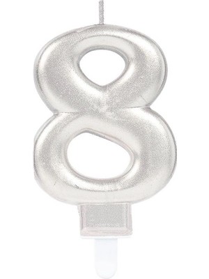 Nurton Mey Ithalat® 8 Rakam Mum Gümüş Renk