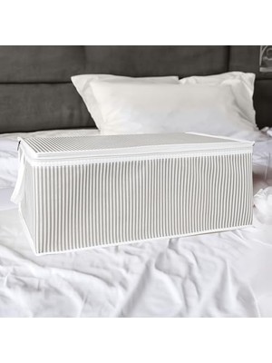 Belirtilmemiş Baza Altı Düzenleyici Kumaş Hurç Büyük Boy Organizer (65 x 45 x 22) (3 Adet Gri Büyük Boy)