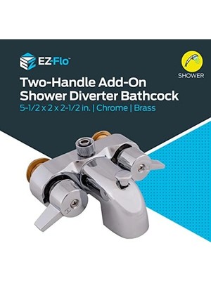 Belirtilmemiş Ez-Flo 11129 Add-On Shower Diverter Bathcock Polished Chrome