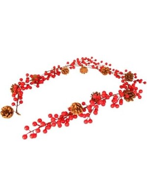 Belirtilmemiş Yılbaşı Lüks Dekor Süsleri Lüks Kokina Garland 150CM Kokina Kozalaklı Berry Şerit Süsler