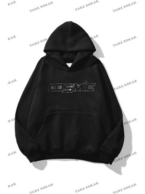 Tarzsokak Y2K Unisex Cosmic Sweatshirt Kod 1604 Siyah