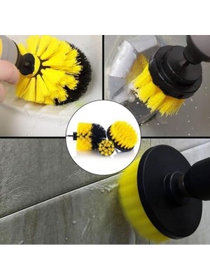 Belirtilmemiş 3'lü Matkap Ucu Temizleme Fırçası Seti - Banyo, Derz, Araç Jantı ve Koltuk Yıkama Için Çok Amaçlı Detay Fırçası