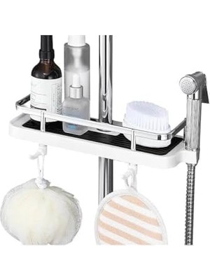 Belirtilmemiş Banyo Rafı Tek Katlı Yapışkanlı Pratik Kurulumsuz Duvar Tipi Şampuan Sabun Organizeri