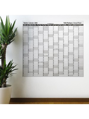 Nurton Buffer® 2020 Yıllık Planlayıcı Manyetik Duvar Stickerı Takvim 110X100 cm