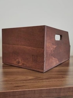 Belirtilmemiş Organizer Ahşap Sandık Kutu 7" (7 Inç) Plak Için Uygun Boyut (Kestane Rengi)