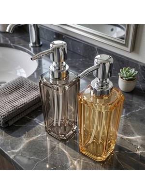 Belirtilmemiş 1 Adet Premium Akrilik Sıvı Sabunluk - Kristal Kesim Şık Banyo ve Mutfak Sabunluğu (Asorti Renk/model Gönderimi) (Uzun Model)