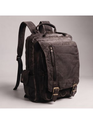 Cappadocia Vintage Celsus 4013 Vintage Kanvas Sırt Çantası, 15,6 Inç Laptop Bölmeli, Çok Cepli Seyahat ve Günlük Kullanım Çantası