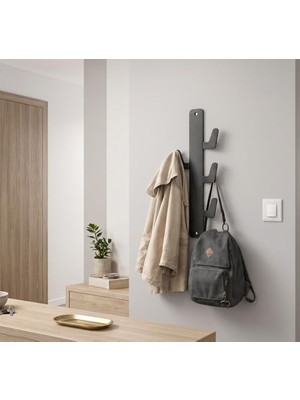 Belirtilmemiş Yapışkanlı Dikey Askılık 6 Kancalı Kaktüs Tasarım Duvar Askısı Metal Siyah Askılık Duvara Yapıştırılabilir Çok Amaçlı Askı Banyo Mutfak Antre Askılığı