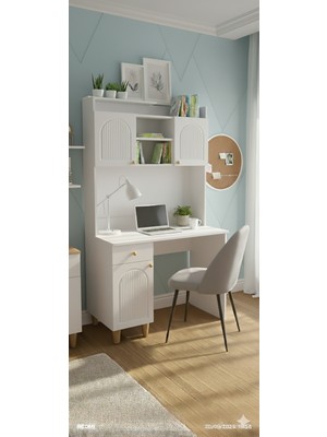 Adahome Çalışma Masası Bohem 3 Kapaktek Çekmece Beyaz