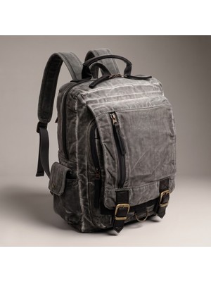 Cappadocia Vintage Celsus 4013 Vintage Kanvas Sırt Çantası, 15,6 Inç Laptop Bölmeli, Çok Cepli Seyahat ve Günlük Kullanım Çantası