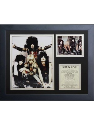 Belirtilmemiş Efsaneler Ölüm Asla Motley Crue Çerçeveli Fotoğraf Kolajı, 35,6 cm