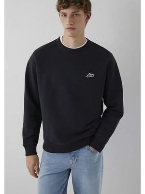 Mavi M0S10611-80022 Mavi Patch Nakışlı Erkek Sweatshirt