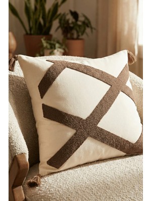Buldan Natura Harmoni Punch Nakışlı Dekoratif Kırlent Kılıfı 43×43 cm