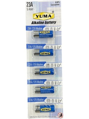 Aslanoğlu Store Yuma 23A MN23 V23A V23GA 12 Volt Alkalin Pil 5’li Paket