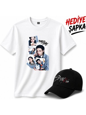 BarsDepo Hyunjın Thıs That Tişört, Premıum Kalite Unisex Çocuk / Yetişkin (Şapka Hediyeli)