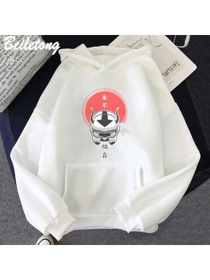 Tarzsokak Beyaz Avatar Son Hava Bükücü Hoodie Sevimlikawaii