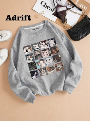 Tarzsokak Cat Memes Collage Köstebek Sokak Trend Tasarım Harajuku/gotik Gri