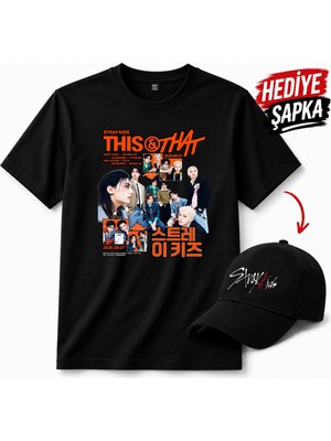 BarsDepo Straykids Thıs That Tişört, Premıum Kalite Unisex Çocuk / Yetişkin (Şapka Hediyeli)