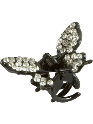 Bijuteri Net Kelebek Taşlı Minik Metal Mandal Toka 2,5 cm