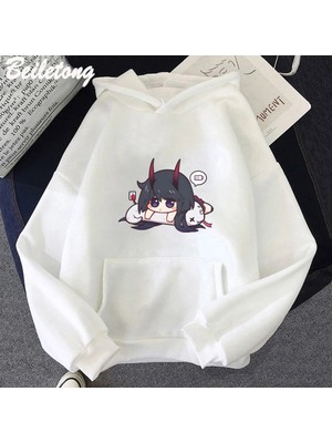 Tarzsokak Beyaz Honkai Etki 3rd Hoodies Kawaii Karikatür Yumuşak Sıcaksev