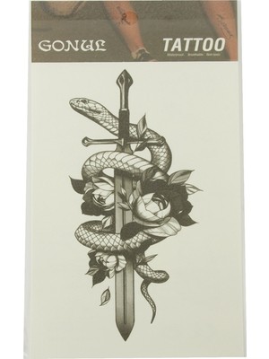 Bijuteri Net Yılan Kılıç Tattoo Dövme Sticker