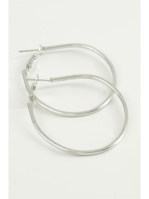 Bijuteri Net Oval Halka Küpe 4,5 cm