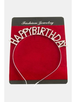 Bijuteri Net Happy Birtday Yazılı Taşlı Taç