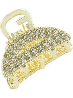 Bijuteri Net Oval Taşlı Minik Metal Mandal Toka 2 cm