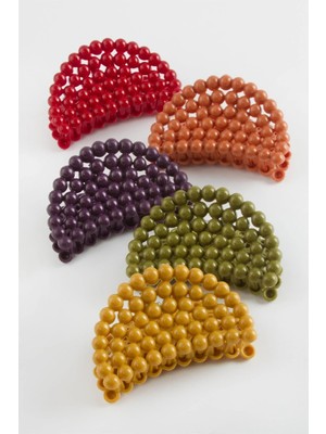 Bijuteri Net Oval Renkli Mandal Toka 8 cm