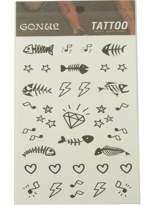 Bijuteri Net Kalp Balık Tattoo Dövme Sticker
