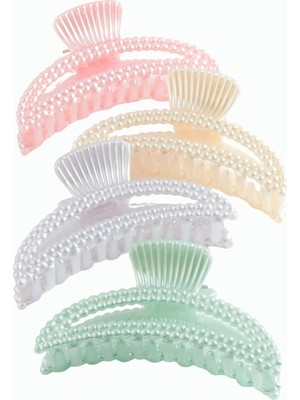 Bijuteri Net Oval Noktalı Mandal Toka 10 cm