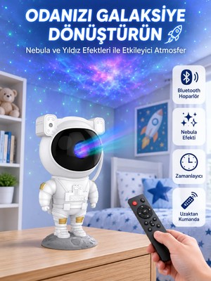 Azrlya Dekoratif ve Fonksiyonel Astronot Projeksiyon Aydınlatma