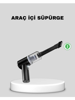 Azrlya Mini Şarjlı Araç Süpürgesi – 120W Güçlü Motor, 5500PA Vakum Emiş, Yıkanabilir Filtre