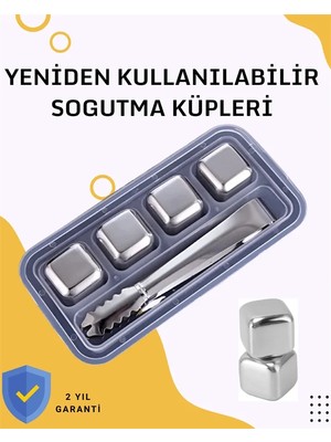 Azrlya Paslanmaz Metal Buz Küpleri-Çok Amaçlı Kullanıma Uygun