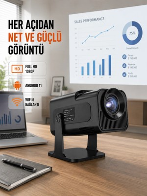 Azrlya Taşınabilir Full Hd Projektör - 1 GB Ram, 8 GB Hafıza Yeni Nesil