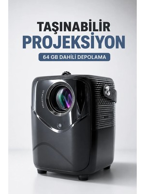 Azrlya Taşınabilir Projeksiyon 64 GB Dahili Depolama