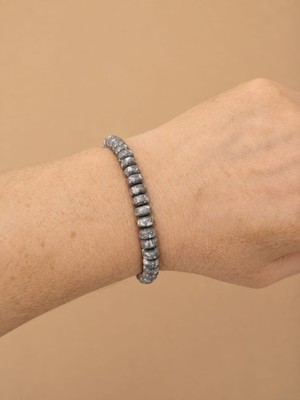 Sinem Şanlı Atelier Nox 6 mm Hareli Hematit Bileklik 3 Renk