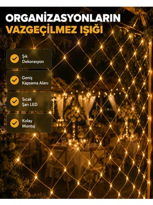 LED Ağ Işık Dekoratif File Aydınlatma Balkon Oda ve Bahçe Süsleme Yeni Nesil Nemere