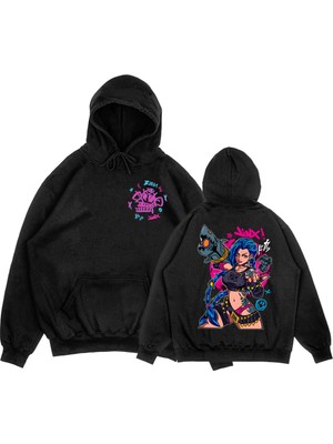 Tarzsokak Siyah Unisex Arcane Jinx Boom Maymun Kapüşonlular Video Oyunu