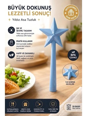 Ognami 3D Baskı Sihirli Değnek Tuzluk ve Baharatlık | Magic Wand Salt Shaker