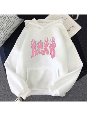 Tarzsokak Beyaz Unisex Mektup Acab Yangın Hoodieslar Bratz Giysi Boy Harajuku Kore Tarzı Uzun