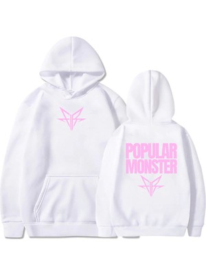 Tarzsokak Beyaz Unisex Albüm Popüler Monstour Baskı Kapüşonlular Ters Rock Grubunda Düşen
