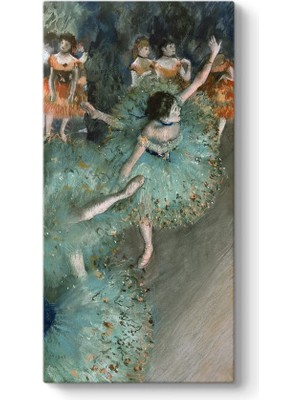 1001 Edgar Degas - Yeşil Dansçı Kanvas Tablo 40 x 80