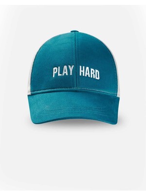 1001 Aksesuar Erkek Play Hard Kep Şapka, Pamuklu, Dokuma