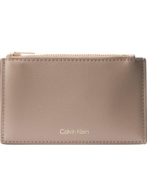 1001 Foil Logo Top Zip Cardcase Kadın Cüzdan Desert Taupe Tek Beden