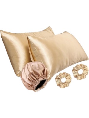 1001 Ipeksi Premium Set, Ipeksi Saten Yastık Kılıfı,saten Bone Çift Yönlü,saten Toka,kozmetik,ci