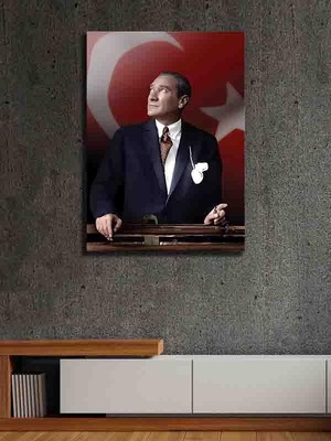 1001 Atatürk Kanvas Tablo | Modern Tasarım |%100 Pamuk Kumaş | Yüksek Baskı Kalitesi | Duvar Dekoras